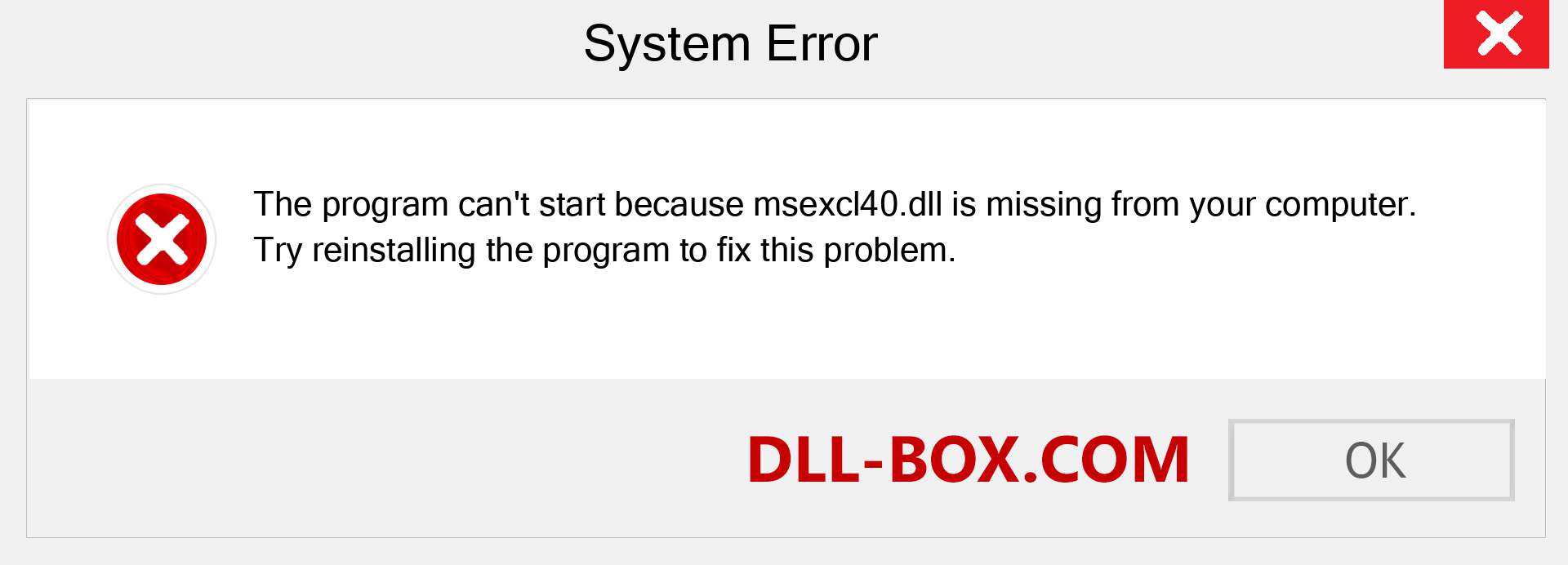  msexcl40.dll file is missing?. Download for Windows 7, 8, 10 - Fix  msexcl40 dll Missing Error on Windows, photos, images